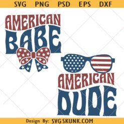 Kids 4th of July Matching Shirts svg png, American Dude Svg, American Babe Svg png