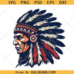 Native American Chief SVG PNG, Indian Chief Headdress SVG, War Bonnet Svg, Feather Headdress, Chief Silhouette SVG