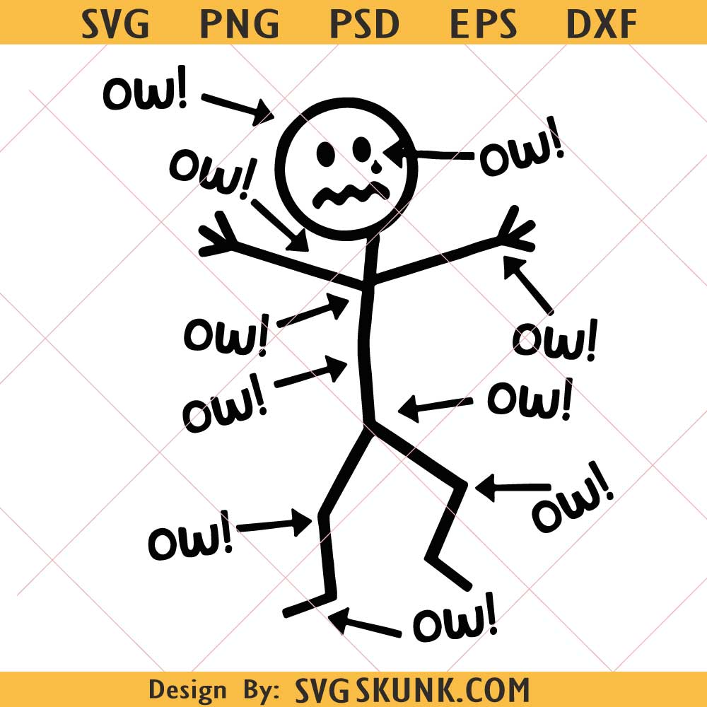 Ow Ow Ow Stick Character svg Ow Ow Ow Stick Character svg, Funny Meme Stick Arrows svg png