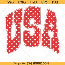 USA Red Polka Dot svg png, USA png, Patriotic USA design, Fourth of July svg