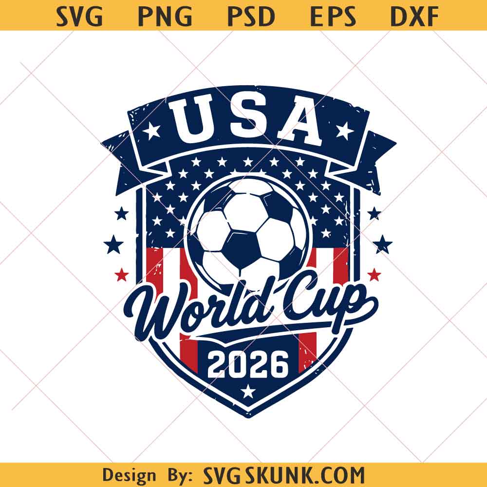 USA World Cup 2026 SVG PNG USA World Cup 2026 SVG PNG, Patriotic USA Soccer Graphic, World Cup 26 Logo SVG