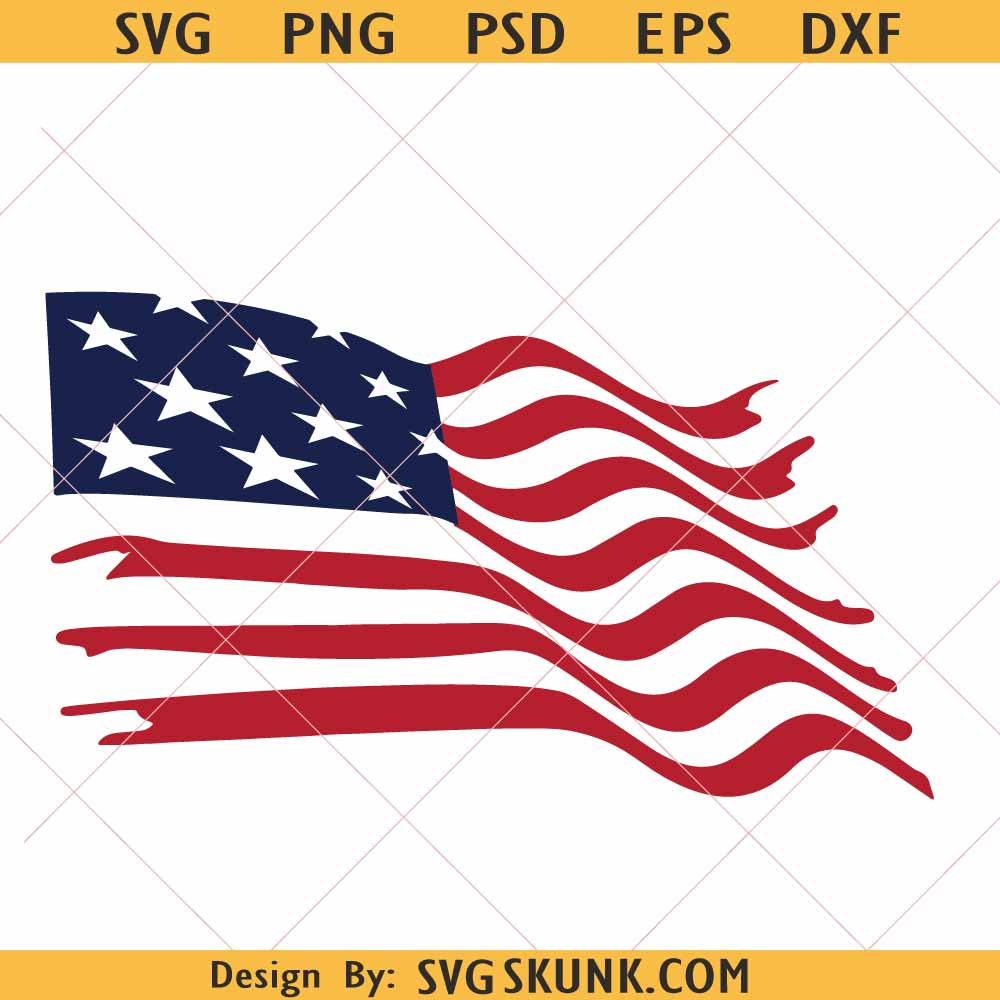 WAving flag svg png Waving American flag svg, distressed waving USA flag svg png, flag day svg png