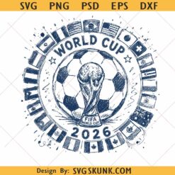 World Cup 2026 Soccer Cup PNG, 2026 Soccer Cup PNG, Retro World Cup 26 Logo png