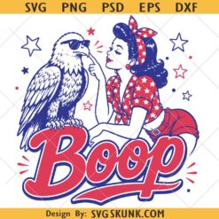 Boop Patriotic Eagle 4th of July SVG PNG, America 250 Vintage Girl svg