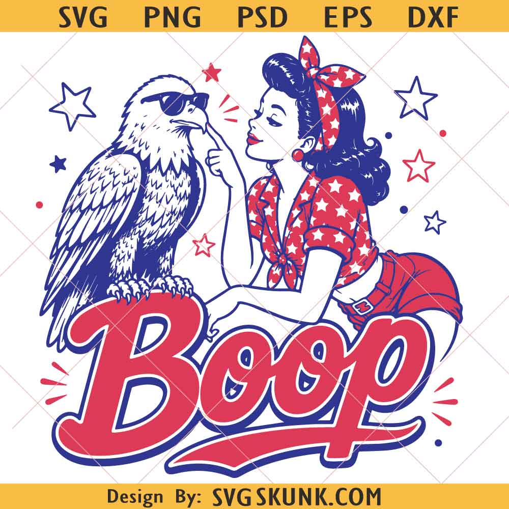 Boop Patriotic Eagle 4th of July SVG PNG Boop Patriotic Eagle 4th of July SVG PNG, America 250 Vintage Girl svg