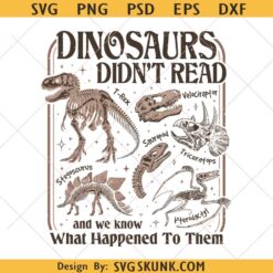 Dinosaurs Didn’t Read PNG, Funny Bookish PNG, Book Lover svg png