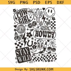 Howdy Cowgirl Retro Western SVG PNG