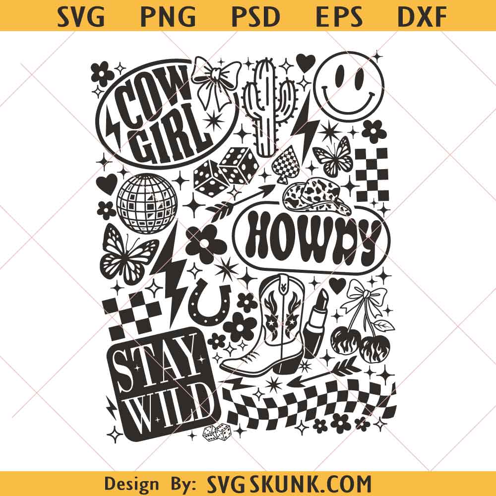 Howdy Cowgirl Retro Western SVG PNG