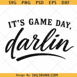 It's Game Day Darlin PNG, retro football shirt design, Game Day Cheer Design (Digital Download)