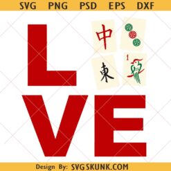 Mahjong SVG, Peace Love Mahjong SVG, Mahjong Game Graphics svg