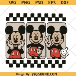 Mickey and Friends checkered svg,  retro vintage Mickey svg, Mickey Mouse svg png