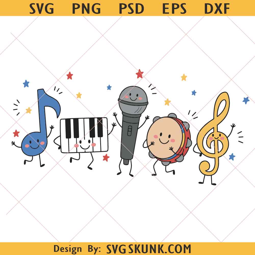 Music Doodle Characters PNG Music Doodle Characters PNG, Music Teacher PNG, Elementary Choir Teacher Design, Band Teacher PNG