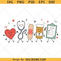 Nurse Doodle PNG, Colorful Nurse Characters PNG, Nurse Life Sublimation