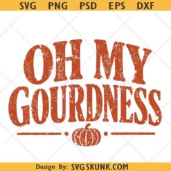 Oh My Gourdness PNG | Funny Fall Shirt Design | Vintage Pumpkin PNG | Autumn Sublimation