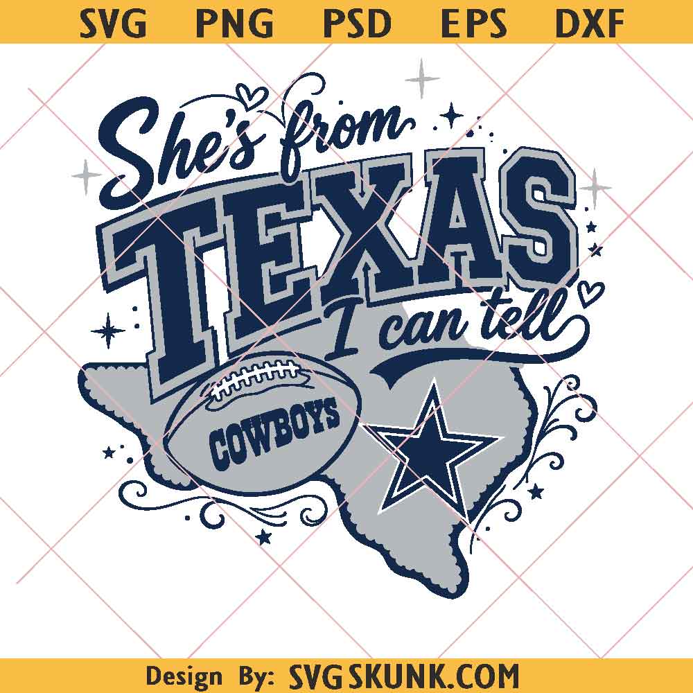 She is from Texas Cowboys PNG, Dallas Cowboys PNG, Cowboys Game Day shirt PNG