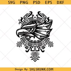 Tribal Aztec Eagle Crest SVG, Tribal Eagle SVG, Indigenous Totem PNG