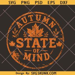 Autumn State Of Mind Pumpkins Outline svg png, Autumn svg png, distressed fall shirt svg png