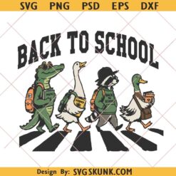 Back To School Animal Crew PNG, Alligator Goose Raccoon Duck Teacher Sublimation