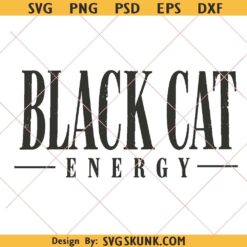 Black Cat Energy svg png, Halloween Distressed svg Png