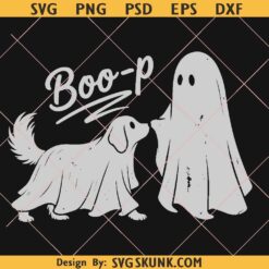 Boo-P Ghost Dog PNG SVG, Dog Mom Halloween svg png, Halloween Golden Retriever Design