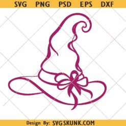 Breast Cancer Awareness Witch Hat svg png, Pink Ribbon hat svg png