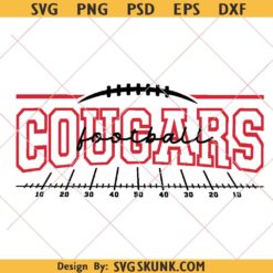 Cougars football svg png, Cougars Game Day Cricut SVG, Football Team Cut File