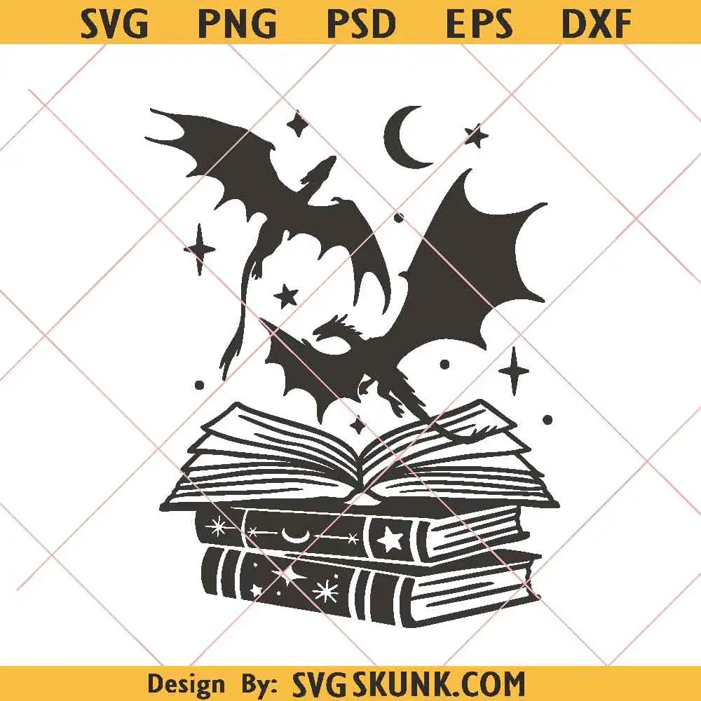 Dragon Book Svg, Fantasy Dragon Svg png, Fantasy Reader svg, book Lover design