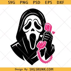 Girly Ghostface SVG, Pink Telephone Spooky svg, Coquette Halloween svg