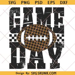 Grunge Game Day Football PNG, Football Game Day Svg, Distressed Football Svg