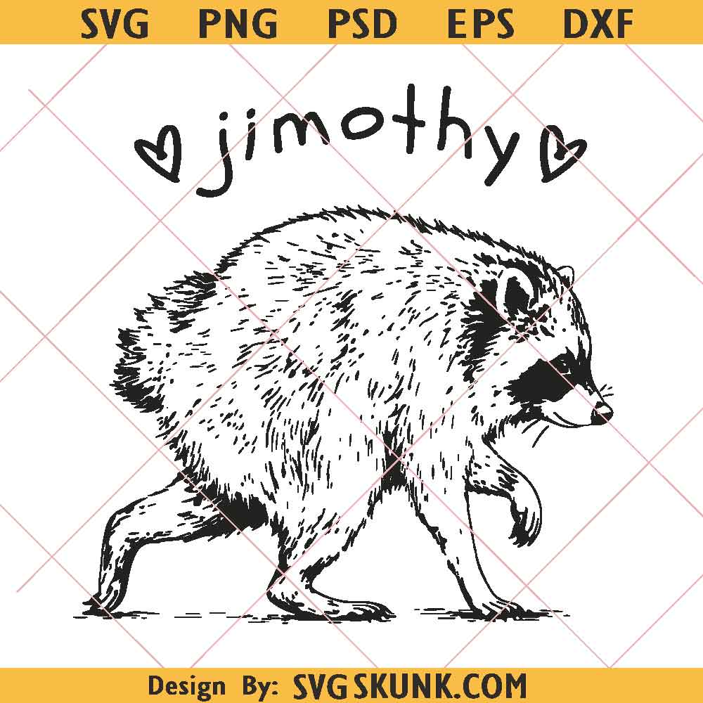 Jimothy Raccoon SVG PNG files for cricut