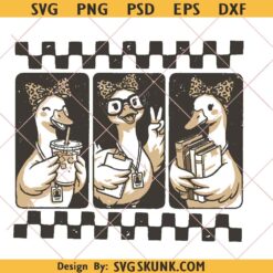 Retro Teacher Goose PNG, Goose teacher png, Teacher Goose PNG, Reading Goose png svg