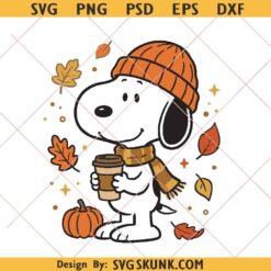 Snoopy dog fall svg png, snoopy coffee fall png, Cozy Fall Beagle Dog PNG
