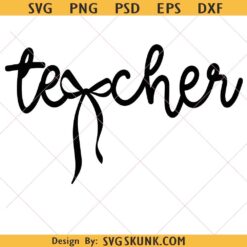 Teacher Svg Png, Teacher Coquette Bow Svg Png,Teacher SVG, Teacher PNG
