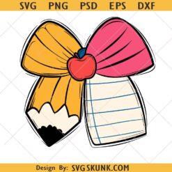 Teacher Retro Pencil Bow Paper svg, Teacher Retro Pencil Bow Paper svg, teacher pencil paper bow svg