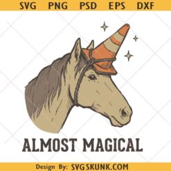 Almost Magical Horse PNG, Funny Unicorn Traffic Cone Art, Magical Horse Shirt Design
