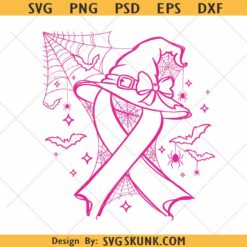 Cancer awareness Halloween svg png, awareness ribbon Halloween hat svg, awareness month svg png