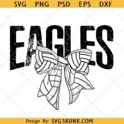 Eagles Volleyball Bow svg png, Eagles coquette bow svg png, Game Day svg, Volleyball Season png