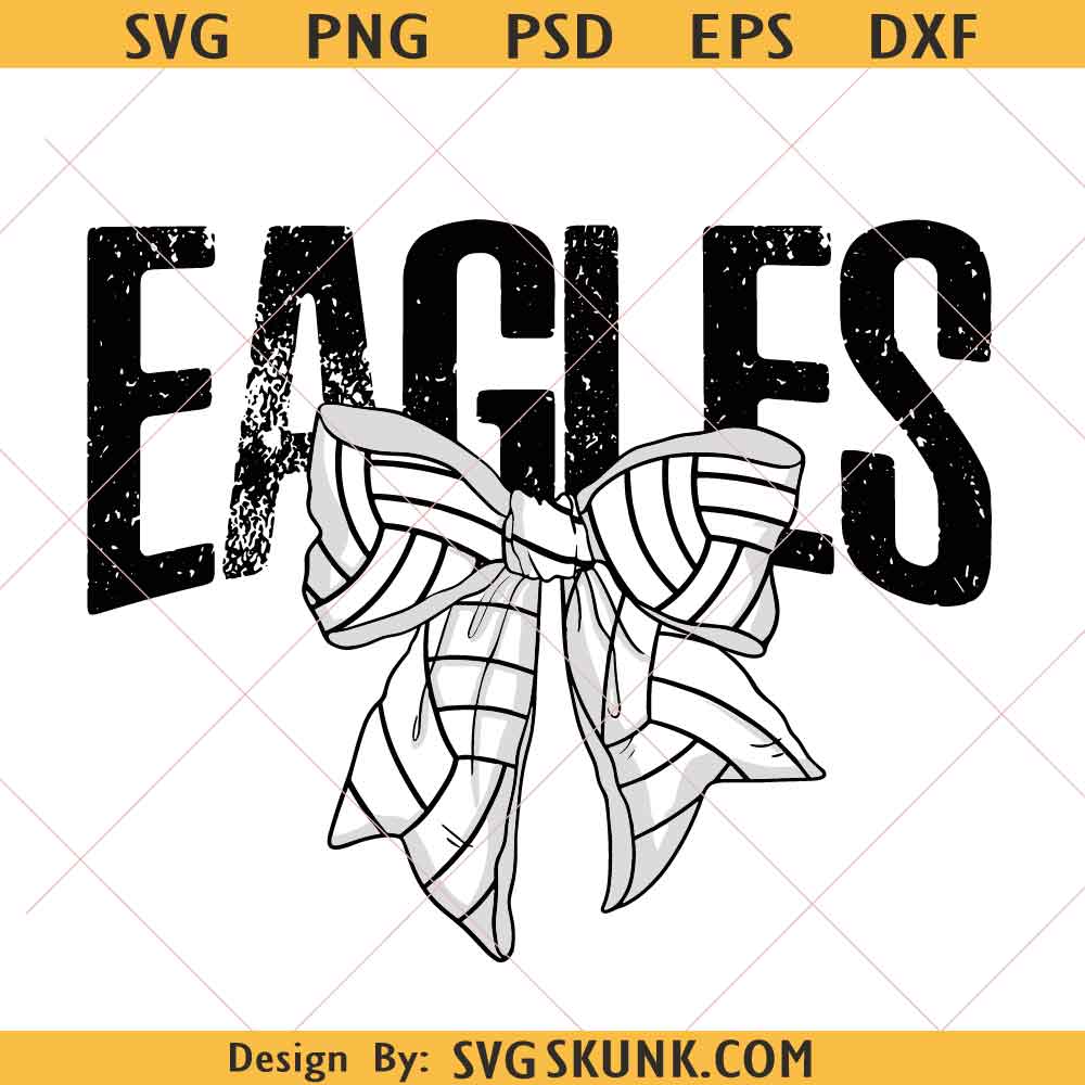 Eagles Volleyball Bow svg png, Eagles coquette bow svg png, Game Day svg, Volleyball Season png