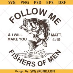 Fishers Of Men Svg, Retro Christian Svg, Minimal Christian Dad Svg, Christian Fishing Cross svg