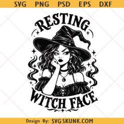 Resting witch face svg png, Halloween witch svg, Hocus Pocus PNG