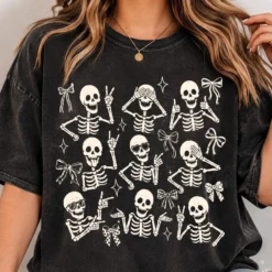 Retro Halloween Funny Skeleton Bow Png