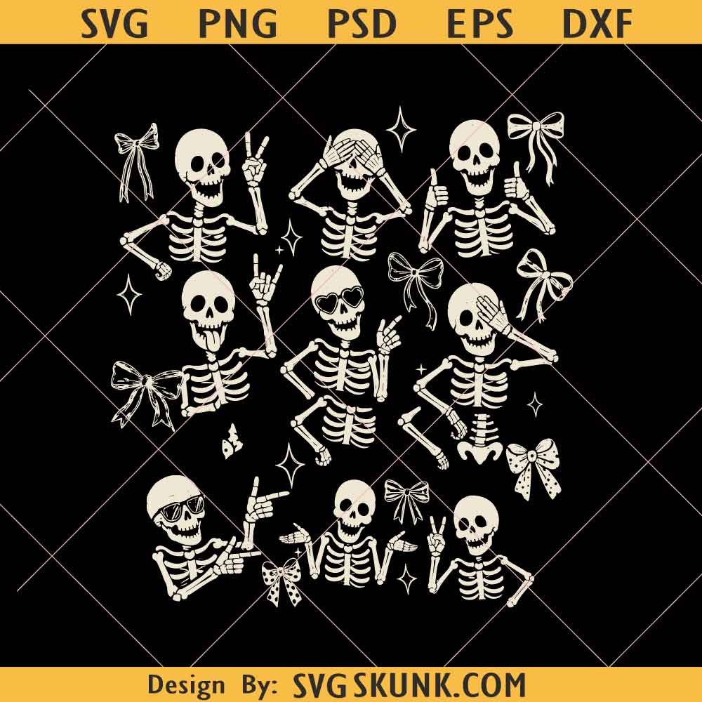 Retro Halloween Funny Skeleton Bow Png, Halloween Skeleton Png, Spooky Halloween Png