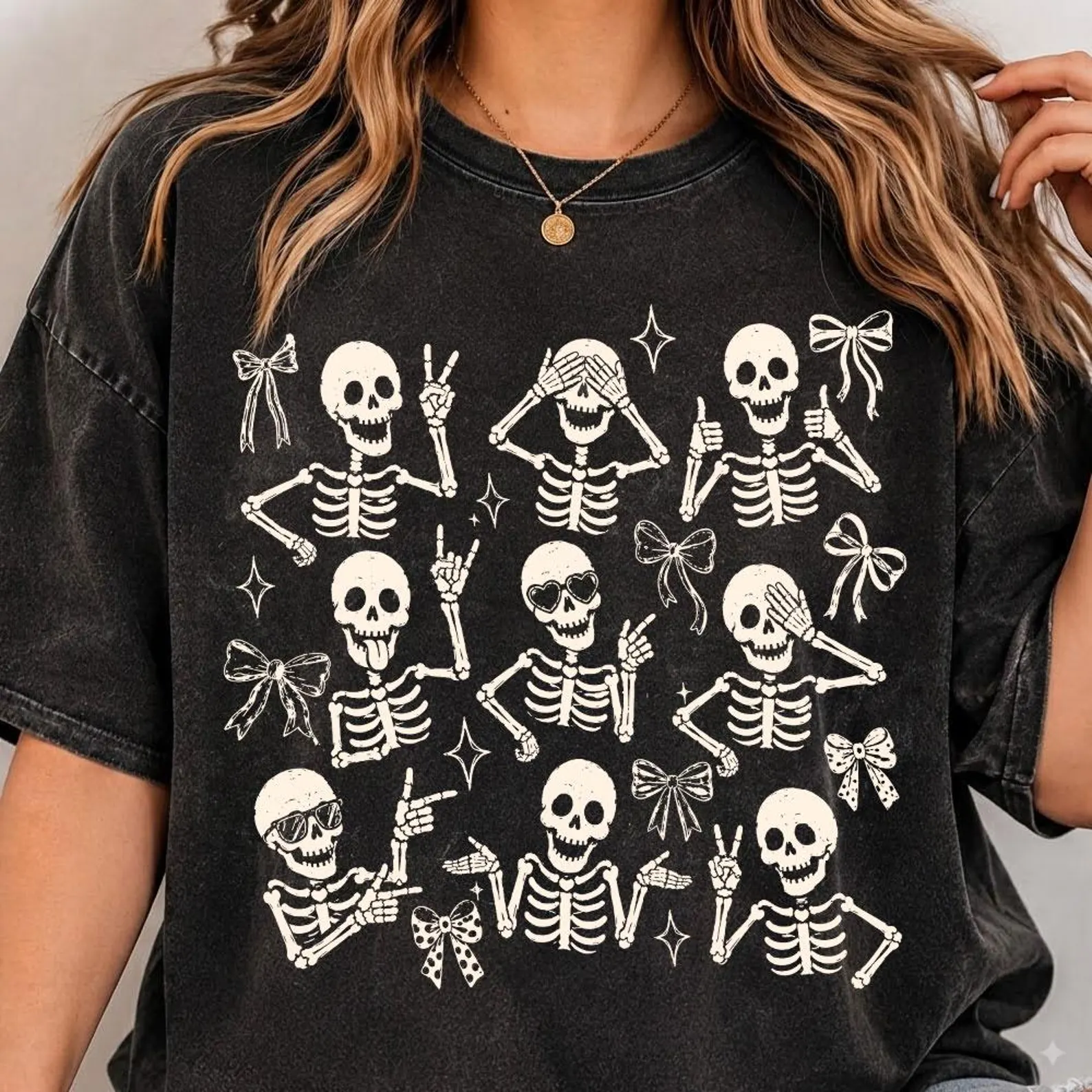 Retro Halloween Funny Skeleton Bow Png