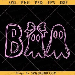 Boo Ghost with bow png svg, Boo Ghost png svg, Boo coquette bow svg