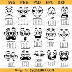 Candy Faces "M" svg png, Lower Case M Candy Faces Svg, Bundle Faces with M Svg