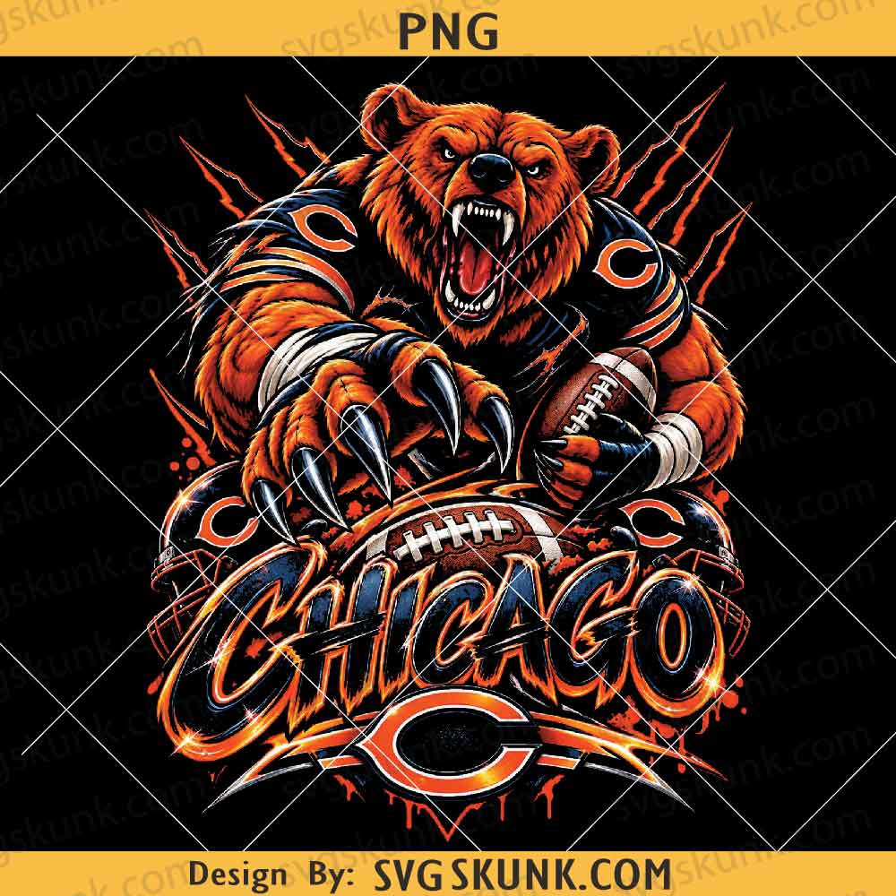 Chicago Football Bear PNG, Angry bear Mascot png, Chicago Bears png