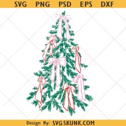 Christmas Tree with Bows svg png, Trendy Christmas tree png