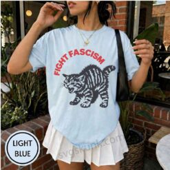 Alternative view of Fight Fascism Cat shirt, Anti Fascist Political Cat shirt, Angry protest cat shirt