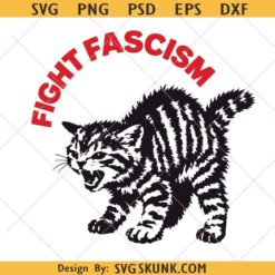 Fight Fascism Cat svg png, Anti Fascist Political Cat Design, Angry cat png