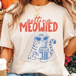 Getting Meowied Shirt, Funny Cat Bride Tee, Bachelorette Cat Lover Gift, Bridal Shower comfort color shirt